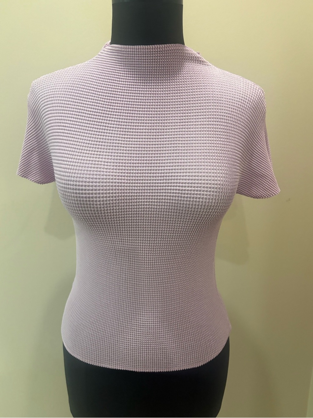 Brand new 3D pleated Lilac Textured Short Sleeve Top